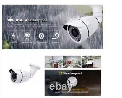 4CH H. 265+ 5MP Lite DVR 1080P Outdoor CCTV Home Security Camera System Kit USA