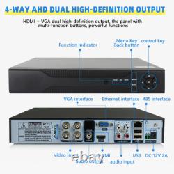 4CH H. 265+ 5MP Lite DVR 1080P Outdoor CCTV Home Security Camera System Kit USA