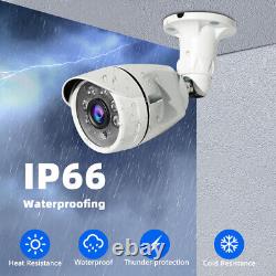4CH H. 265+ 5MP Lite DVR 1080P Outdoor CCTV Home Security Camera System Kit USA