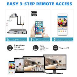 4CH H. 265+ 5MP Lite DVR 1080P Outdoor CCTV Home Security Camera System Kit USA