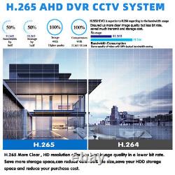 4CH H. 265+ 5MP Lite DVR 1080P Outdoor CCTV Home Security Camera System Kit USA