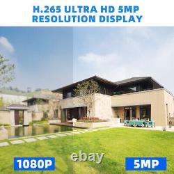 4CH H. 265+ 5MP Lite DVR 1080P Outdoor CCTV Home Security Camera System Kit USA
