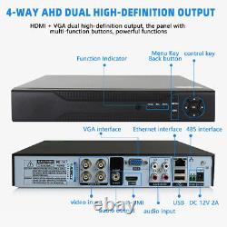 4CH H. 265+ 5MP Lite DVR 1080P Outdoor CCTV Home Security Camera System Kit USA