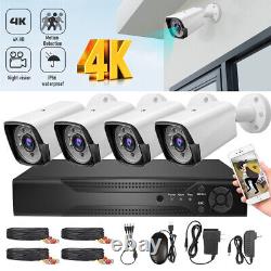 4CH H. 265+ DVR 1080P Outdoor CCTV Home Security Camera System Kit Night Vision