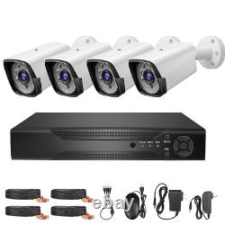 4CH H. 265+ DVR 1080P Outdoor CCTV Home Security Camera System Kit Night Vision