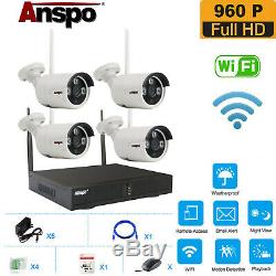 4CH Wifi Wireless Home Security Camera System NVR 960P CCTV IR Night Vision IP66