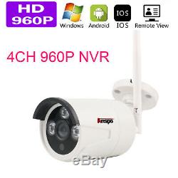 4CH Wifi Wireless Home Security Camera System NVR 960P CCTV IR Night Vision IP66