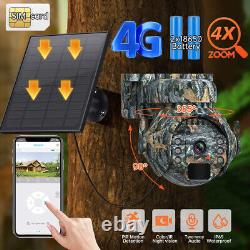 4G LTE Cellular Solar Security Camera CCTV System Outdoor Home PTZ with SIM Card