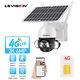 4g Lte Cellular Solar Security Camera Cctv System Wireless Outdoor Home Ptz 4mp