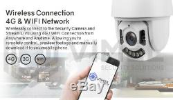 4G Outdoor Flood Light 64GB Home Security 3G PTZ Camera WIFI 30X Optical Zoom