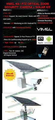 4G Security Camera Solar Wireless GSM Alarm Farm Remote View CCTV Outdoor 3G