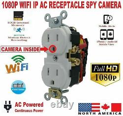 4K/2K/1080P HD Home Security Nanny Camera Wall AC WIFI IP Wall Outlet Receptacle