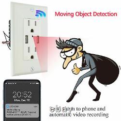 4K 2K 1080P WiFi IP Home Security Nanny Camera Wall AC USB Outlet Video Recorder