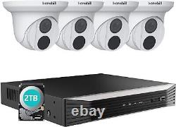 4K 8CH 8MP Home Security Camera System Wired PoE IP Cameras Night Vision 2TB HDD