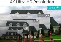 4K 8CH 8MP Home Security Camera System Wired PoE IP Cameras Night Vision 2TB HDD
