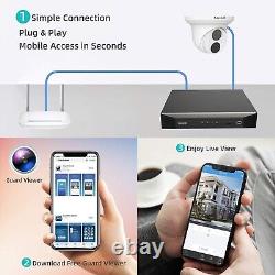 4K 8CH 8MP Home Security Camera System Wired PoE IP Cameras Night Vision 2TB HDD