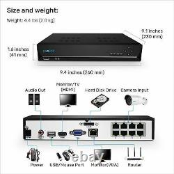 4K Security Camera System 8MP POE IP 8CH NVR Kit Home Surveillance RLK8-800B4