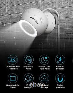 4MP 2K Outdoor Indoor Security Cameras with Starlight Night Vision & 2-Way Audio