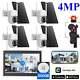 4mp Ptz Wireless Home Security Camera System Solar Wifi 10'' Monitor Nvr+500gb