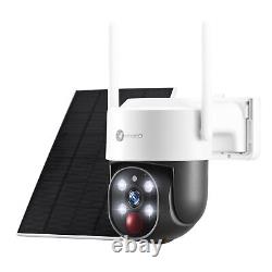 4MP QHD Solar-Powered Wire-Free Home Security Camera PTZ Wireless Outdoor Et