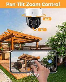 4MP QHD Solar-Powered Wire-Free Home Security Camera PTZ Wireless Outdoor Et