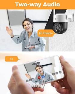 4MP QHD Solar-Powered Wire-Free Home Security Camera PTZ Wireless Outdoor Et