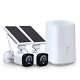 4mp Solar Wireless Security Camera System Home Outdoor Wifi Cameras+base Station