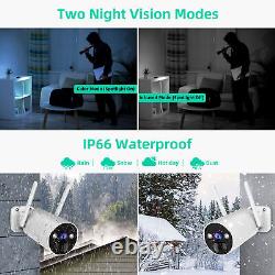 4MP Wireless Home Security Camera System Battery Powered Color Night Vision