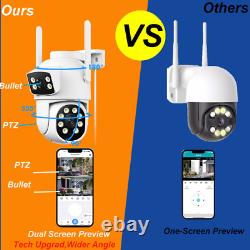 4MP Wireless Security Camera System Outdoor Wifi Dual Lens Security Cameras Home