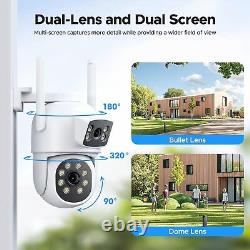 4MP Wireless Security Camera System Outdoor Wifi Dual Lens Security Cameras Home