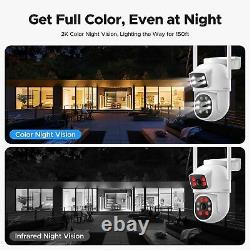 4MP Wireless Security Camera System Outdoor Wifi Dual Lens Security Cameras Home