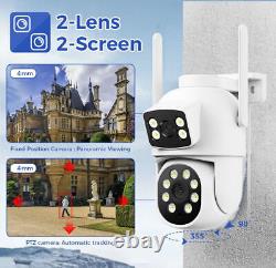 4MP Wireless Security Camera System Outdoor Wifi Dual Lens Security Cameras Home