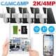 4mp Wireless Solar Security Camera System Home Outdoor Wifi Ip Cctv 7'' Monitor