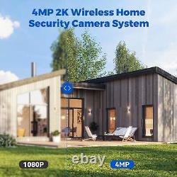4MP Wireless Solar Security Camera System Home Outdoor Wifi IP CCTV 7'' Monitor