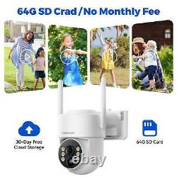 4MP Wireless Solar Security Camera System Home Outdoor Wifi IP CCTV 7'' Monitor
