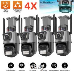 4PCS ICSee WiFi IP Camera Dual Lens FHD CCTV PTZ Home Outdoor Security Cam