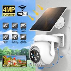 4PCS Solar Battery Wireless WiFi 2K Outdoor Pan/Tilt Home Security Camera System