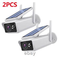 4PCS Solar Powered Wifi Outdoor Pan/Tilt Home Security Camera System Wireless US