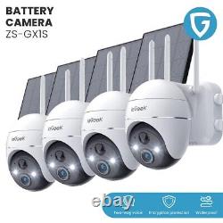 4PCS ieGeek Outdoor Solar Security Camera Home Wireless PTZ WiFi Battery CCTV