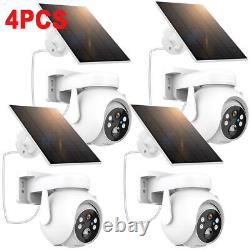 4Pack 4K Solar Battery Powered Wifi Outdoor Pan/Tilt Home Security Camera System