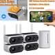 4pcs Solar Battery Powered Wireless Home Security Camera System Outdoor Wifi