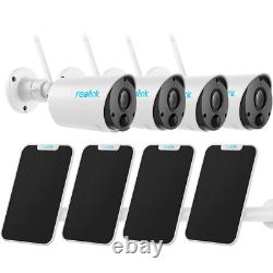 4 Pack Wireless WiFi Security IP Rechargeable Cameras Argus Eco + Solar Power
