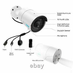 4pcs 5MP 1920p PoE IP Camera Security Surveillance Outdoor Home IR Night Vision