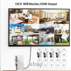 4pcs WIFI IP Camera 10CH NVR Wireless CCTV PTZ Smart Home Security System IR Cam
