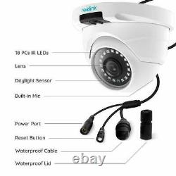 4x Add-on PoE IP Security Camera HD 4MP Audio Outdoor Reolink D400 Work with Kit