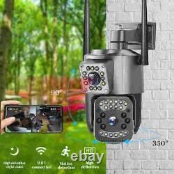 4x Dual Lens 1080P WiFi IP Camera Wireless Outdoor CCTV PTZ Home Security IR Cam