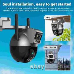 4x Outdoor 1080P Dual Lens Security Energy Camera WiFi IP Home CCTV HD- ICSee