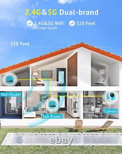 5G& 2.4Ghz Security Cameras 4Pcs, Home Security Camera Indoor 1080P, Wi-Fi Camer