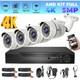 5mp 4ch Dvr 1080p Fhd Outdoor Cctv Home Security Camera System Kit Night Vision