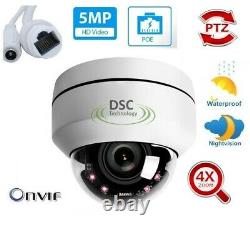 5MP Full HD PTZ IP Camera Outdoor 4X Optical Zoom Mini Speed Dome Cam POE P2P